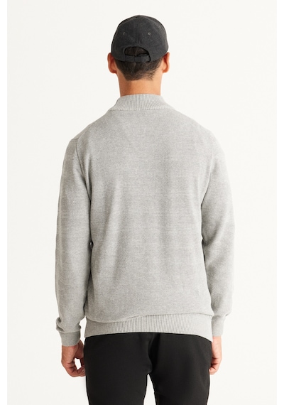 AC&Co / Altınyıldız Classics Erkek Grı Melanj Recycle Standart Fit Normal Kesim Yarım Balıkçı Yaka Pamuklu Jakarlı Triko Kazak Gri Melanj AC&Co / Altınyıldız Classics Erkek Grı Melanj Recycle Standart Fit Normal Kesim Yarım Balıkçı Yaka Pamuklu Jakarlı Triko Kazak Gri Melanj