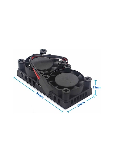 Raspberry Dual Fan Set Pi 4 3 B B+ 2 Adet 9mm Alüminyum Blok Çift Soğutma Fanı Isı Emici Dağıtıcı