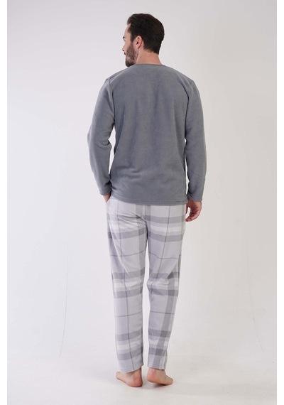 Vienetta Erkek Polar Uzun Kol Gri Pijama Takım 3c0t3n1o88 001
