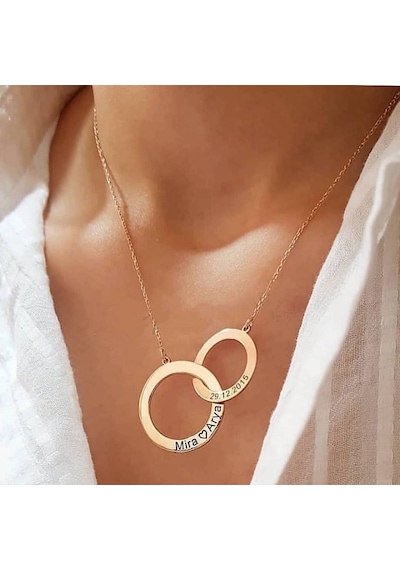 Kişiye Özel Isimli ve Tarihli Gümüş Kolye Özel Gün Hediyesi 437530555