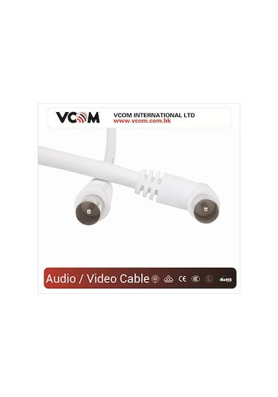 Vcom Cv601R 5Mt Anagol Beyaz Tv Kablosu