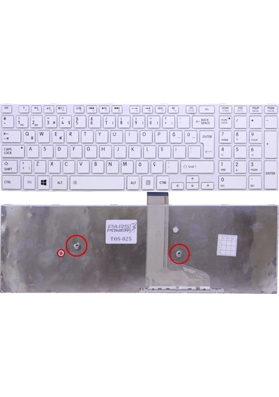 Toshiba Uyumlu Satellite L50-A-1Cz, L50-A-1D0, L50-A-1D4 Klavye Beyaz Beyaz - Çerçeveli