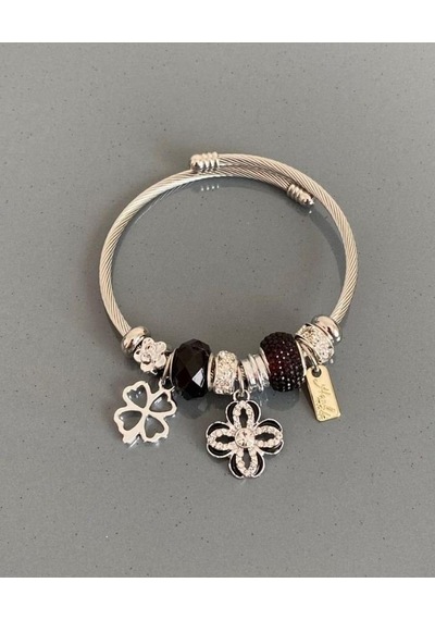 Stainless Steel Çelik Charm Figürlü Bileklik Gümüş