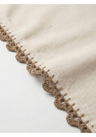 Canvas Runner El Yapımı Modern Dantel Detaylı, 40x140 Cm Masa Üstü Dekoratif Örtü Diğer