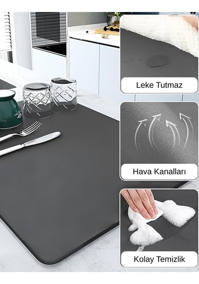 Kaymaz Tabanlı Çok Amaçlı Su Emici Sihirli Tezgah Üstü Bulaşık Yıkama Kurulama Kurutma Matı Belirtil Diğer