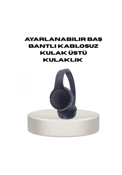 Bluetooth 5.0 Siyah Kablosuz Kulaklık 18 Saat Batarya Katlanabilir Tasarım -