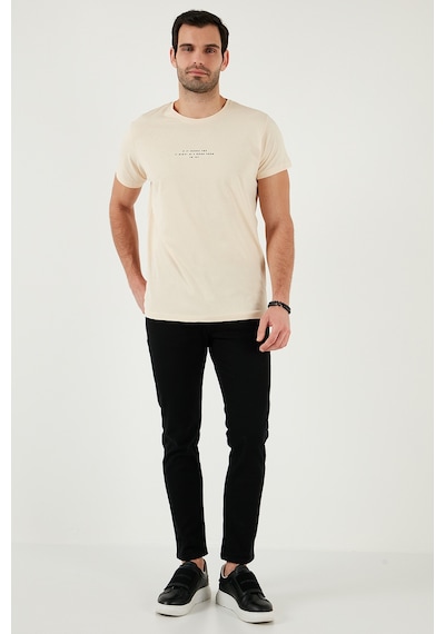 Buratti Pamuklu Slim Fit Bisiklet Yaka Erkek T Shirt 541Ifit Bej Buratti Pamuklu Slim Fit Bisiklet Yaka Erkek T Shirt 541Ifit Bej