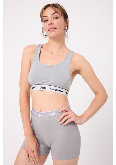 Athleshorts Yüksek Bel Kadın Uzun Boxer Şort -3276 Gri
