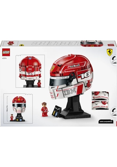 LEGO® Editions Scuderia Ferrari HP Charles Leclerc Kaskı 43014 - 14 Yaş ve Üzeri için F1® Sergileme Modeli Yapım Seti (886 Parça)