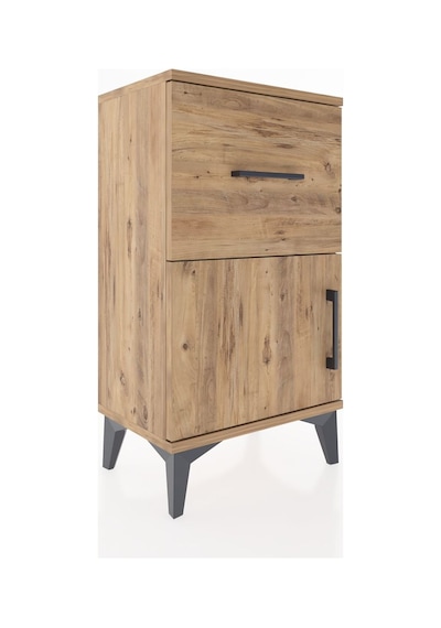 Arges Komodin 3 Raflı Tek Kapaklı 44x30x80 Çam-çam Çam