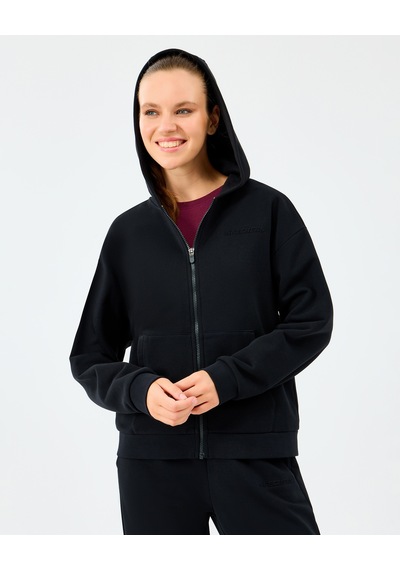 Skechers W Essential Full Zip Sweatshirt Kadın Siyah Sweatshirt S2610016-3817 Siyah