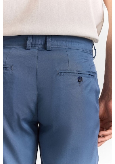 Süvari Saks Mavi Slim Düz Düz Normal Bel Casual Pantolon Spn2020500007-m05