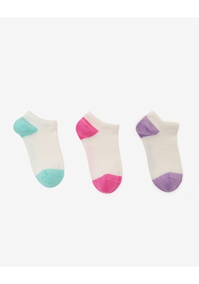 Skechers 3'lü Paket Colortips Bilekli Çorap Büyük Kız Çocuk Beyaz Sk2520137-3474