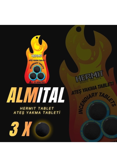 Hermit Doğa Dostu Ateş Yakma Tableti 3 Lü Paket Doğa Dostu & Pratik Bej
