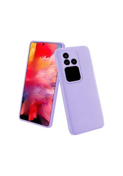 Vivo V30 Pro Uyumlu Silikon Kılıf - Kamera Korumalı Esnek Pastel Renk Kapak - Lila