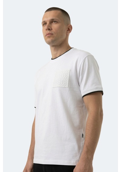Slazenger Zavıer Erkek Pamuklu Beyaz Tişört