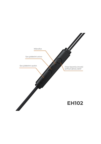 Lecoo EH102 Kablolu 3.5mm Jacklı Kulak İçi Mikrofonlu Dual Driver Kulaklık