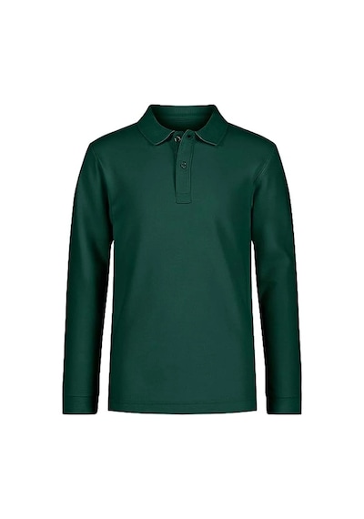 Tezzgelsin Erkek Çocuk Uzun Kol Polo Yaka Okul T-shirt Haki Yeşil Haki