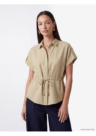 Lcw Everyday Yeşil Bağcıklı Oversize Kadın Gömlek