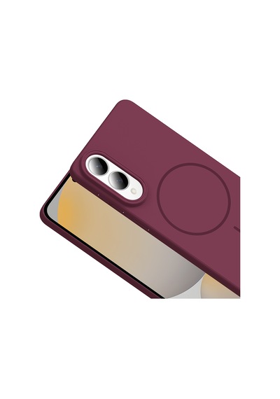 Galaxy Uyumlu S25 Edge Kılıf M-safe Şarj Özellikli Ruby Sert Kılıf Mürdüm