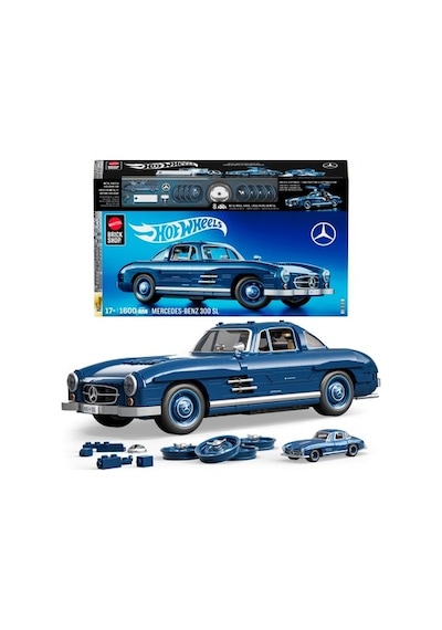 Mattel Brick Shop Hot Wheels Premium Serisi - Mercedes-benz 300sl Koleksiyoncular Için Yarış Açık Mavi