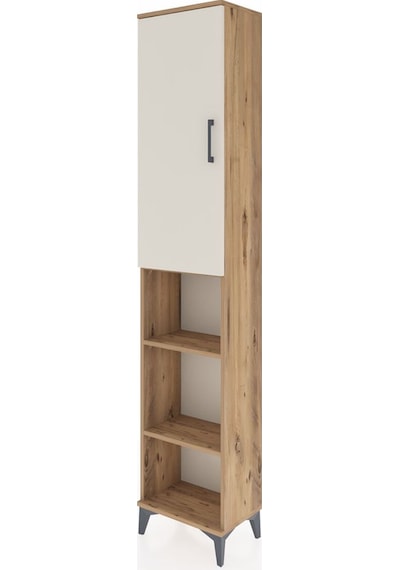 Arges Dolap 4 Raflı Tek Kapaklı Tek Askılı 44x30x221 Çam-aytaşı Atlas Çam