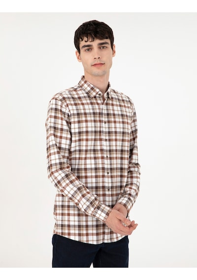 Pierre Cardin Erkek Kahverengi Gömlek Desenli 50292882-vr029 Kahverengi