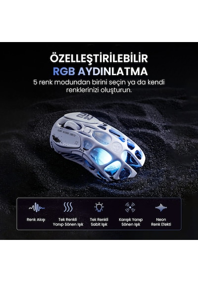 Gravastar Mercury K1 Kablosuz Mekanik Gaming İngilizce Q Klavye Ve M2 Kablosuz Optik Mouse Seti, Opa