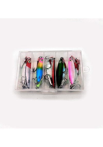 Valkyrie 10 Adet 20gr 6cm Kutulu Metal Rapala Jig Seti Balık Olta Yemi Parlak Gerçekçi Zoka