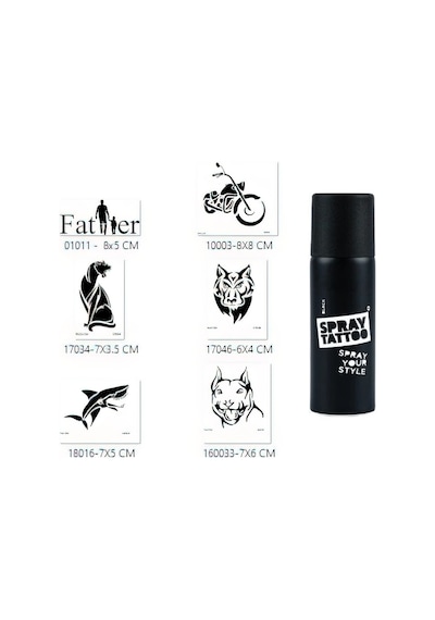 Airbrush Tattoo Baba Tasarımları Spray Tattoo Geçici Sprey Dövme Seti