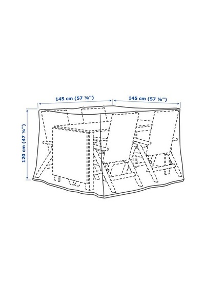 Ikea Tosterö Dış Mekan Mobilya Kılıfı, Siyah, 145x145 Cm