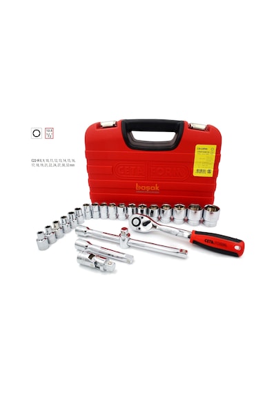 Ceta Form 23 Parça 1/2” Lokma Takımı Plastik Çantalı C20-23PH4