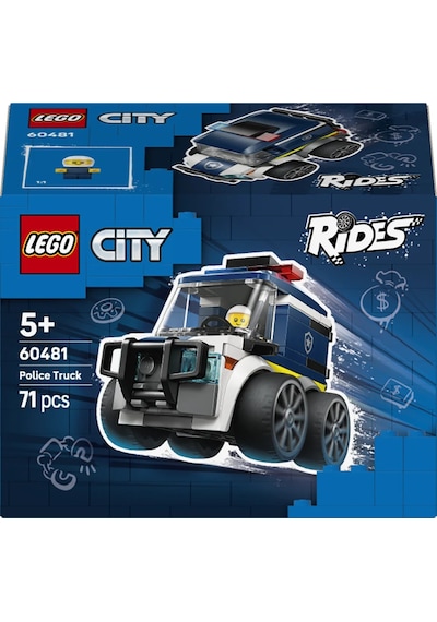 LEGO® City Araçlar – Polis Kamyonu 60481 - 5 Yaş Üzeri Çocuklar için Polis Memuru Minifigürü İçeren Oyuncak Yapım Seti (71 Parça)