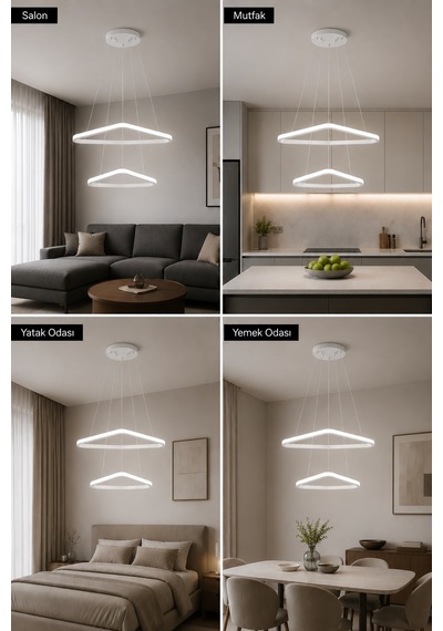 Uven 2'li Led Sarkıt Avize Beyaz Işık