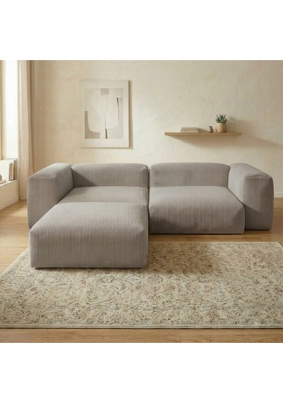 Relax Köşe Koltuk Takımı Sünger Koltuk Kanepe Divan Gri