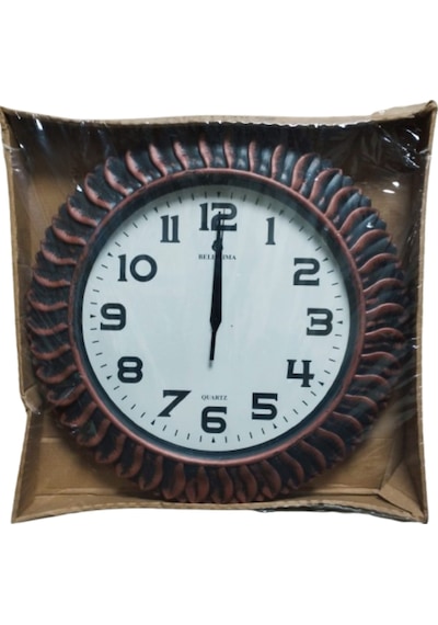 Klasik Eskitme Bakır Saat 35x35 Cm Sessız Çalışır Kahverengi