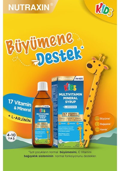 Nutraxin Kids Multivitamin Mineral Şurup 150 Ml 2 Adet