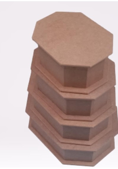 Tr Hobi 90074 Dekoratif Model Makyaj Kutu Set Dörtlü Ham Ahşap Mdf El Yapım
