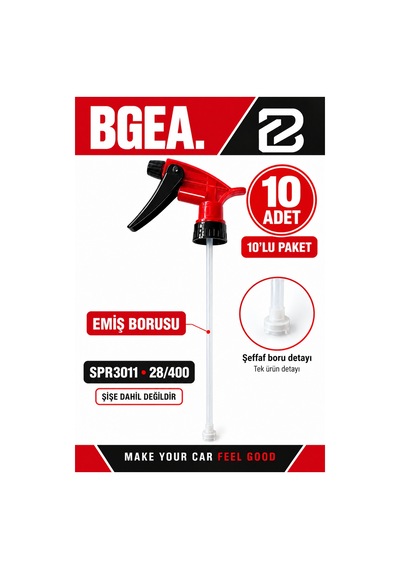 Bgea Trigger Sprey Başlığı Kırmızı Siyah 28/400 10'lu