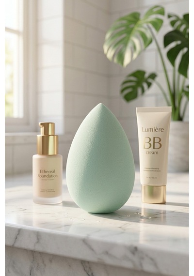 Makyaj Süngeri Yeşil Beauty Blender Fondöten Ve Kapatıcı Uygulama Süngeri, 6 Cm