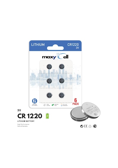 Maxycell 6 Adet Cr1220 Dl1220 1220 Lır1220 3v Maxycell Lityum Pil Lityum Düğme Pil