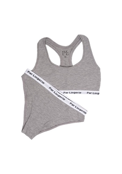 Parlingerie Sporcu Büstiyer Takım Gri