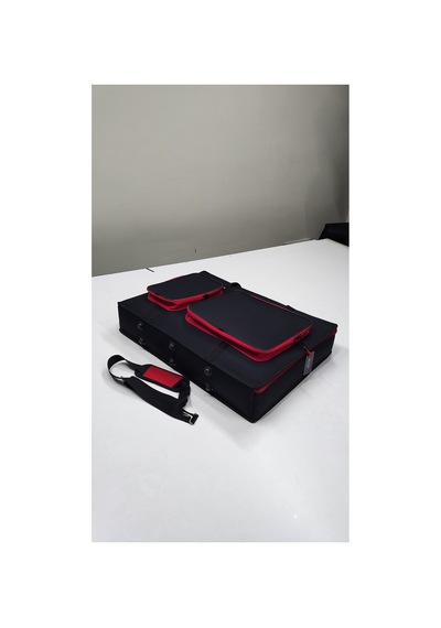 Prime 4+ Setup İçin Çanta Soft Case Kılıf. 2 Cepli Kırmızı Siyah.