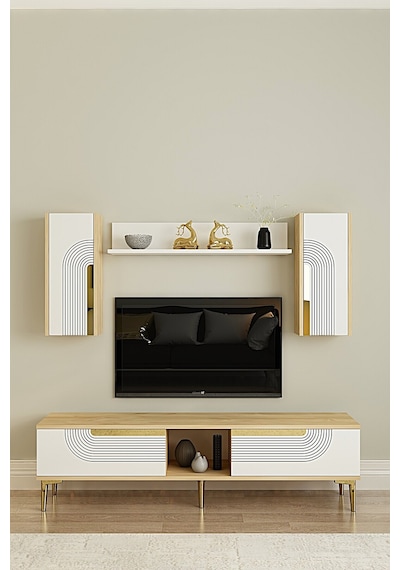 Tvr1502 Meyra Tv Ünitesi Takımı 150cm Safirmeşe-beyaz-gold