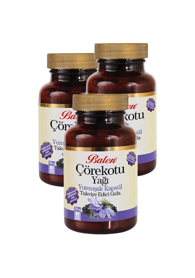 3 Kutu Balen Çörekotu Yağı Kapsülü Çörek Otu 80 Kapsülx1380 MG