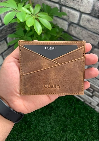 Guard Antik Taba Hakiki Deri Kartlık