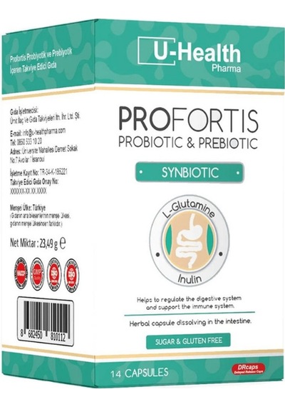 U-Health Profortis Probiyotik Prebiyotik 14 Kapsül