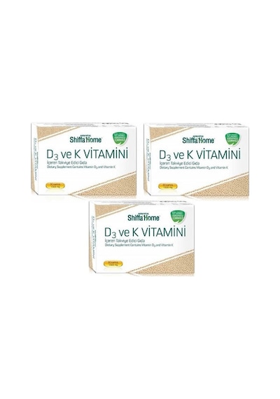 Aksu Vital Shiffa Home D3 Ve K Vitamini 1300Mg 30 Kapsül 3 Adet