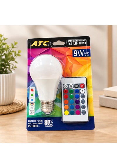 Kumandalı Rgb Led Ampul 9 W Beyaz - Çok Renkli