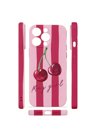 Apple iPhone Uyumlu 14 Pro Max Vorian İnce Kamera Korumalı Mika Kılıf Cherry Girl Cherry Girl Mika